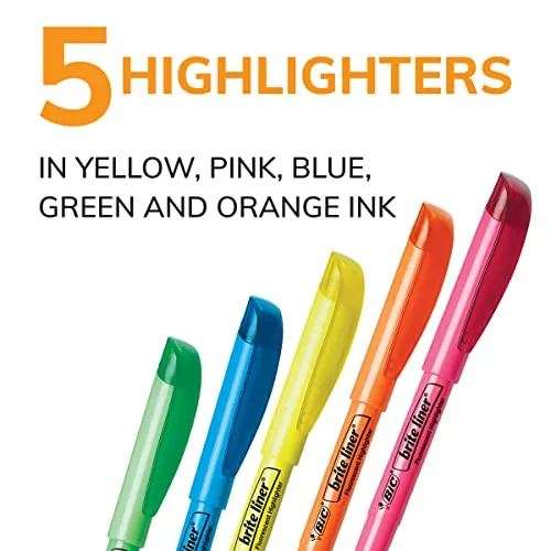 BIC Brite Liner Highlighters Review: 5-Count Chisel Tip Set image 2