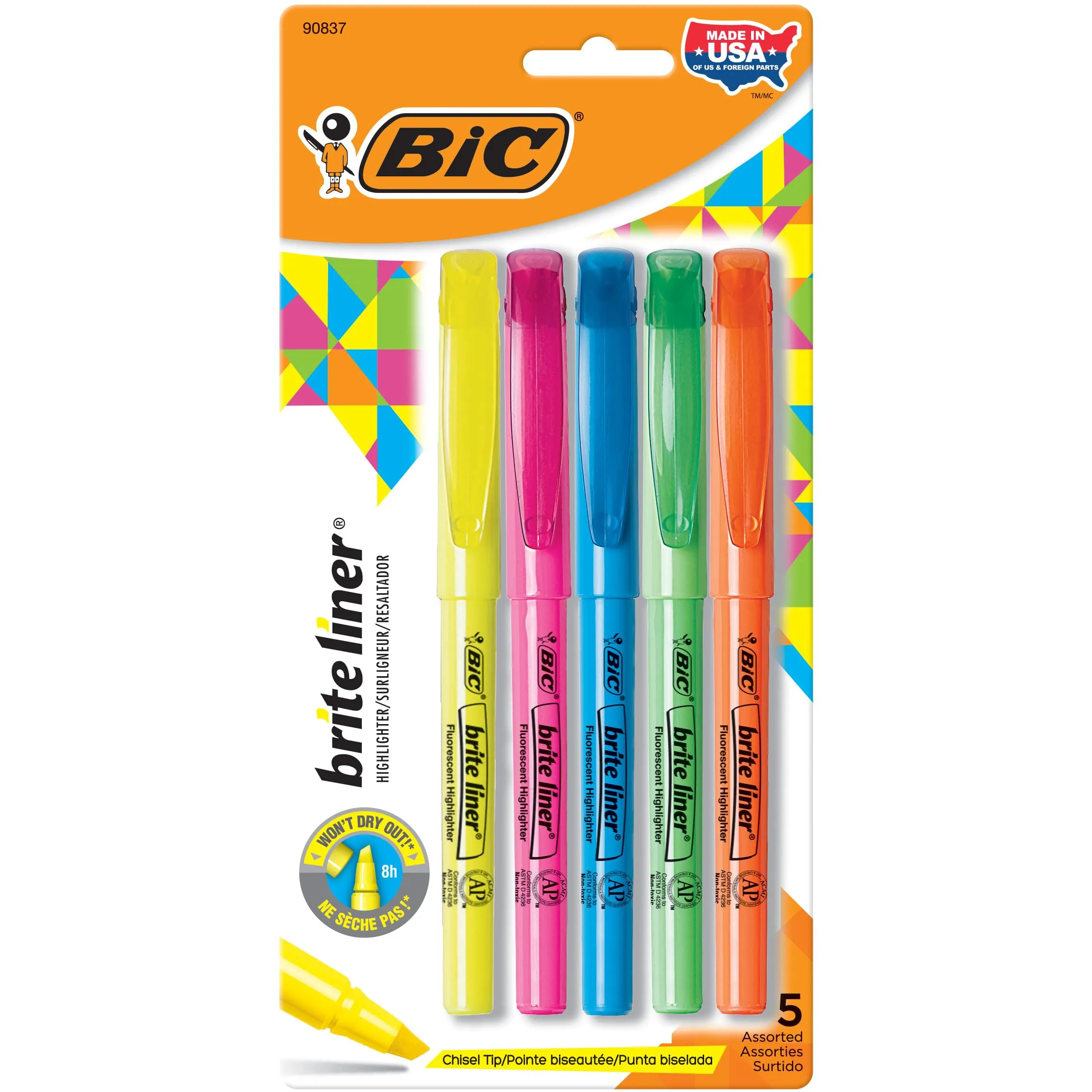 BIC Brite Liner Highlighters Review: 5-Count Chisel Tip Set image 8