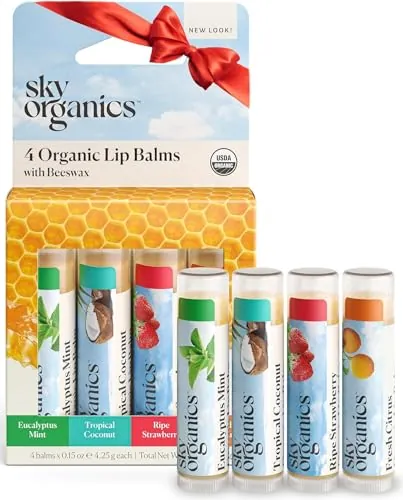 Sky Organics Organic Lip Balm Review: Beeswax 4-Pack